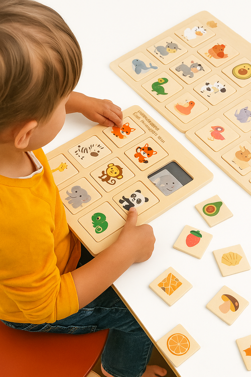 Puzzle en bois assorti Tableau cognitif Montessori Aide à l'enseignement