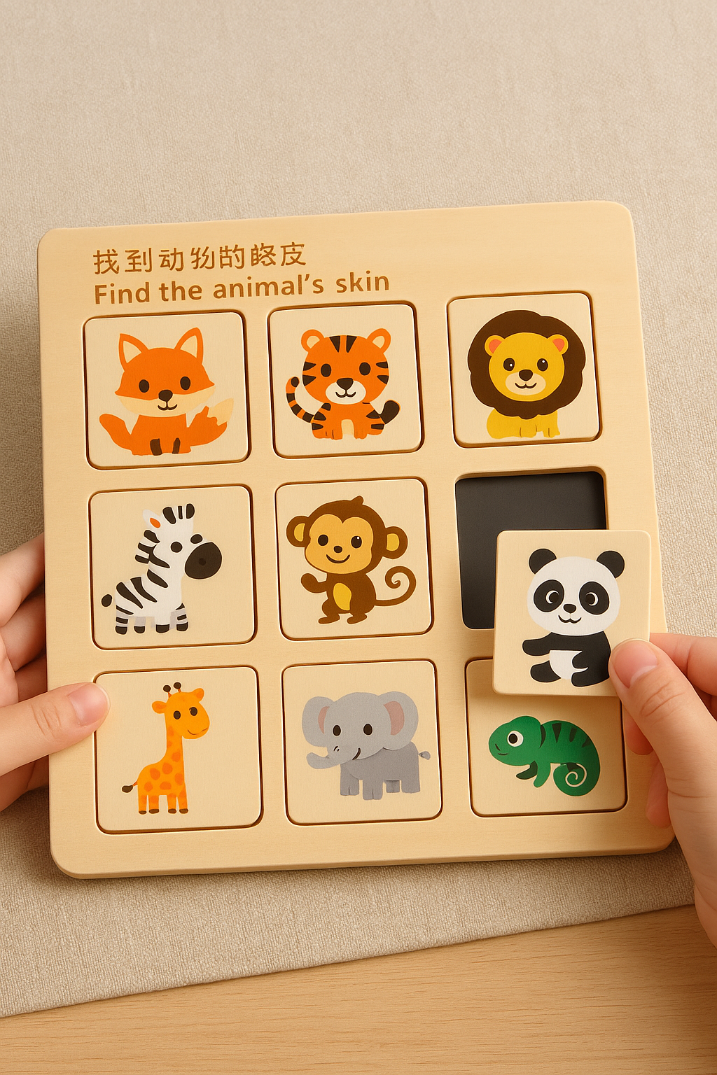 Puzzle en bois assorti Tableau cognitif Montessori Aide à l'enseignement